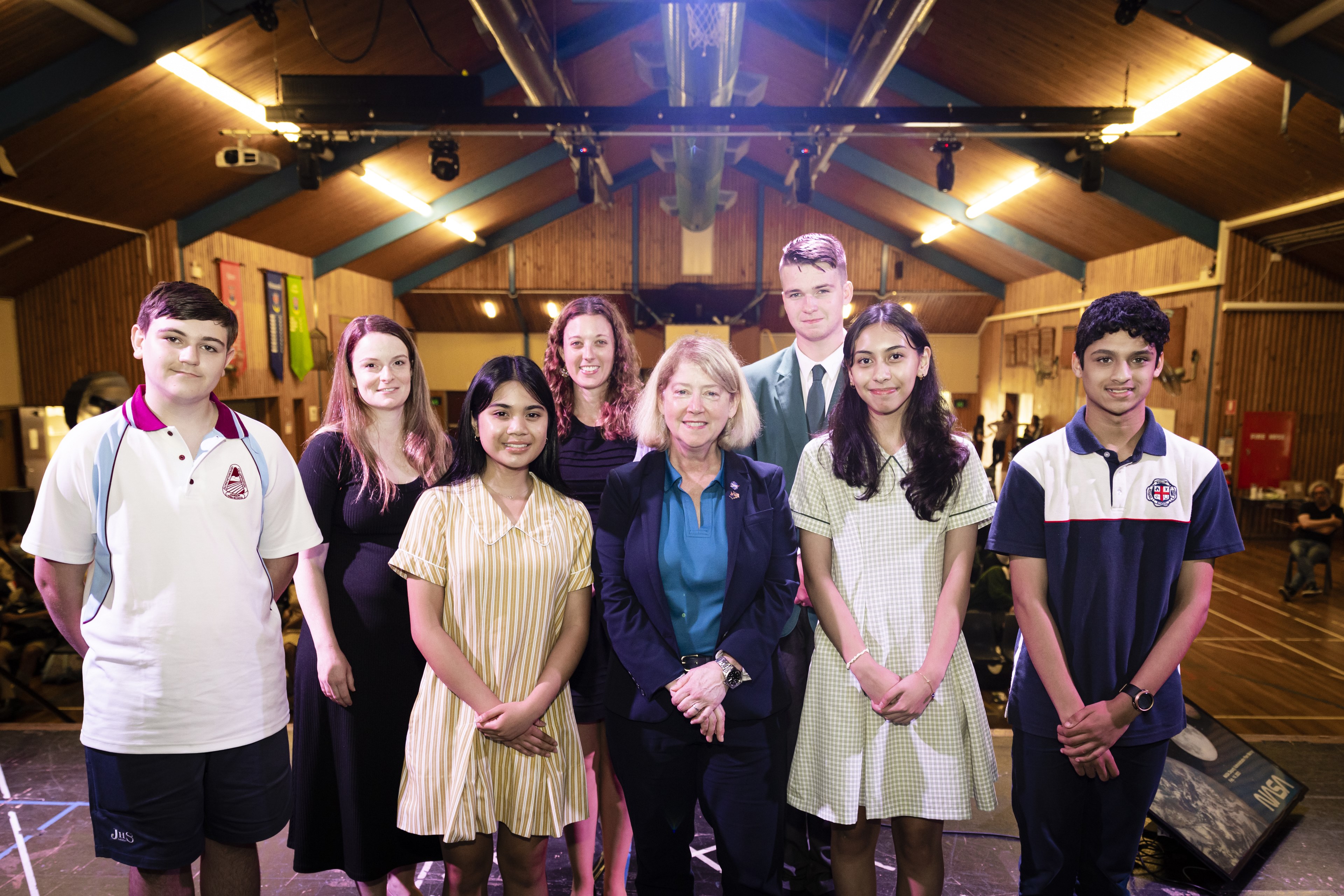 Image_Pamela Melroy(middle), Sophie Poisel (second left) with school students_credit_Andy Roberts.jpg (Intense)